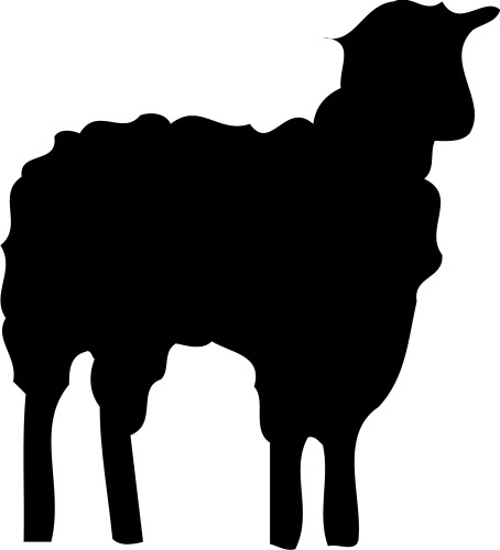 Sheep; Animal, Domestic, Silhouette, Farm