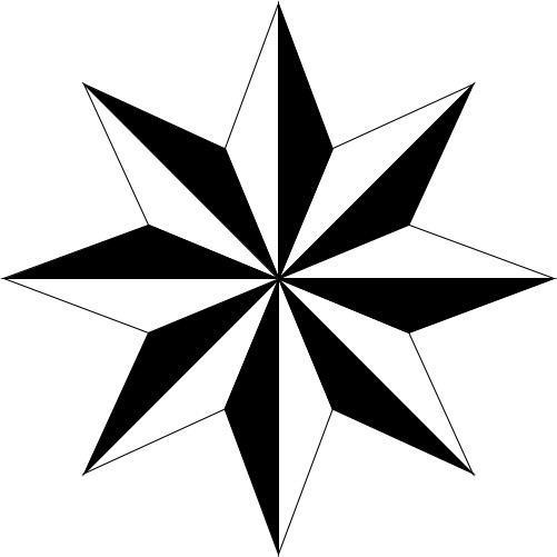 Two-tone star; Star, 8, Octagon