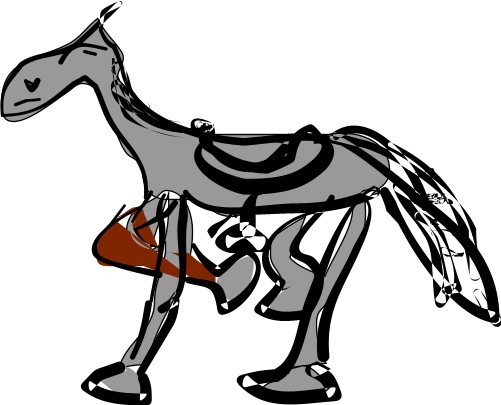 Child's horse; Cartoon, Children, Horse