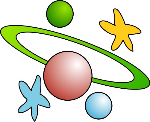 Stylised solar system; Stylised, Solar, System, Planet, Disc, Star, Cartoon