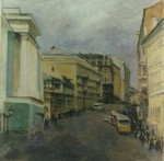 The Pushkinskaya street, Old Moscow. City landscape