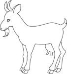 Outline drawing of a goat, Animals