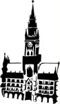 Black & white image of church, Buildings, views: 4917
