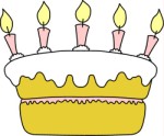 Birthday cake with candles, Food
