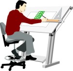 Man working at a drawing board, People, views: 6249