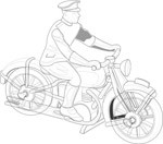 Outline drawing of a motorbike, Transport, views: 7398