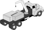 Open backed truck with loading arm, Transport